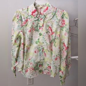 Free People Garden Girlie Floral plant 🪴 Spring Blouse